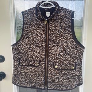 J Crew puffy Leopard Vest